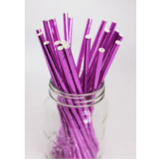 Paper Straws - Metallic Purple 12pack